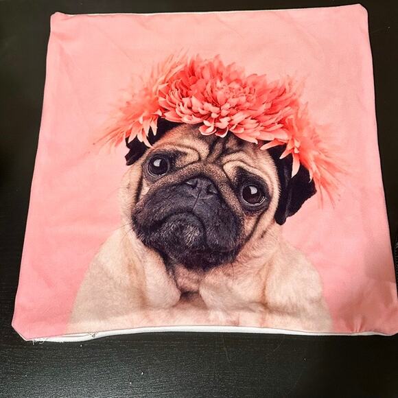 Three Adorable Pug Throw Pillow Cases - Picture 2 of 6